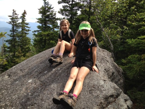 The girls relax at the first water break for Max. How did I forget to mention Max!? Max, was their four-legged companion who would prove to be quite the trooper through out the hike.
