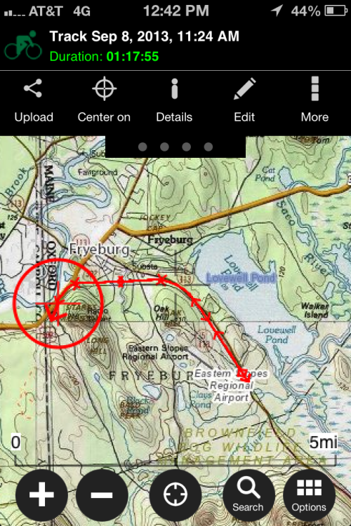 7.9mi, 1:18hr, Avg 6.1mph, Max 20mph