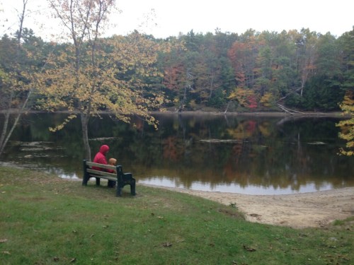 Quiet moment with daddy before leaving