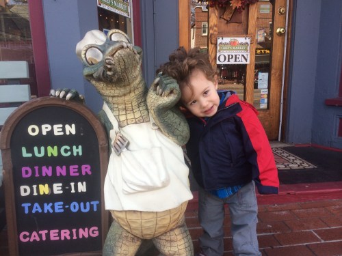 Tired boy after lunch